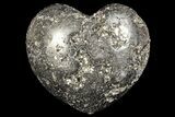 Polished Pyrite Heart - Peru #66500-1